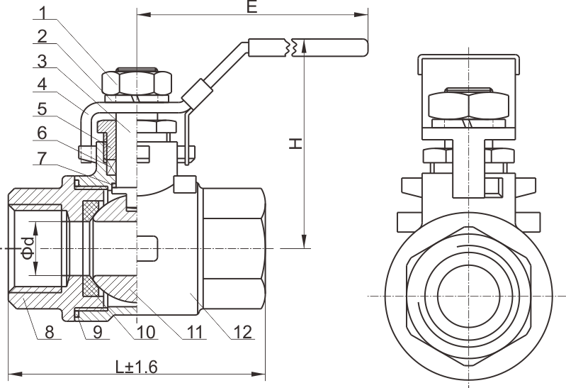 C202 / C203 2 chip thread ball valve